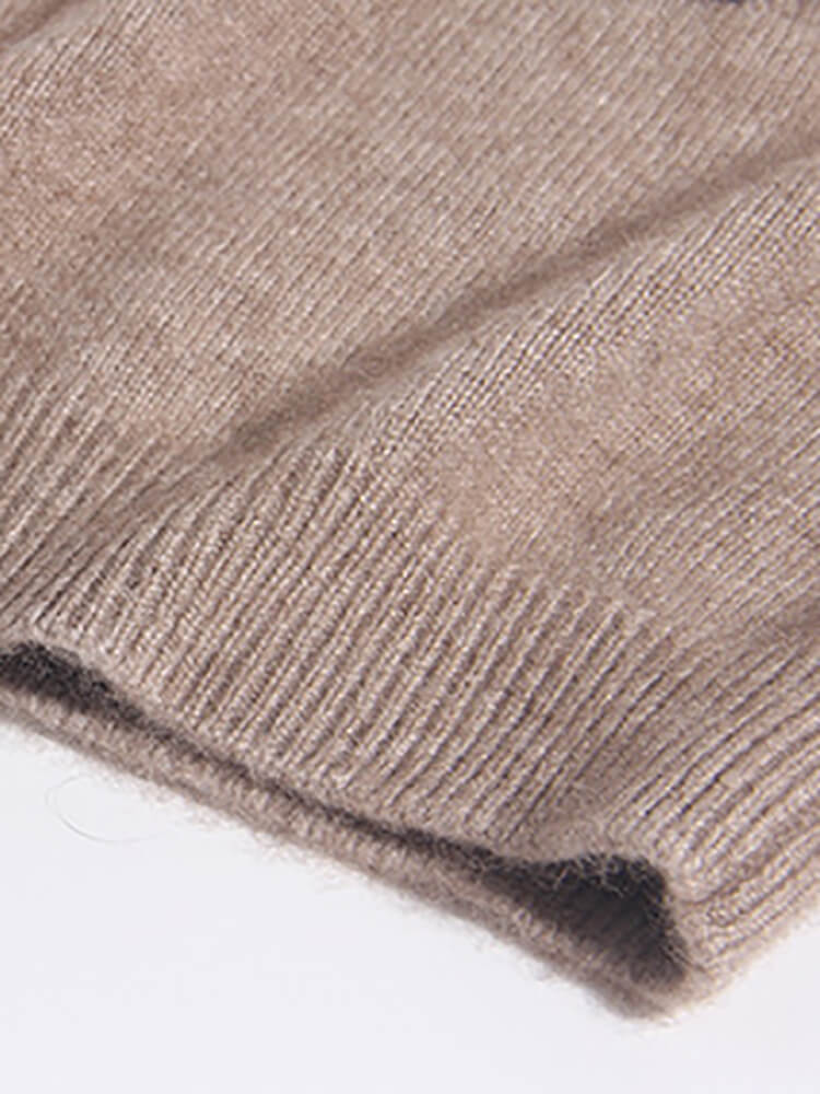 Cute Bear Face Cozy Brown Cashmere Knit Sweater for Kids